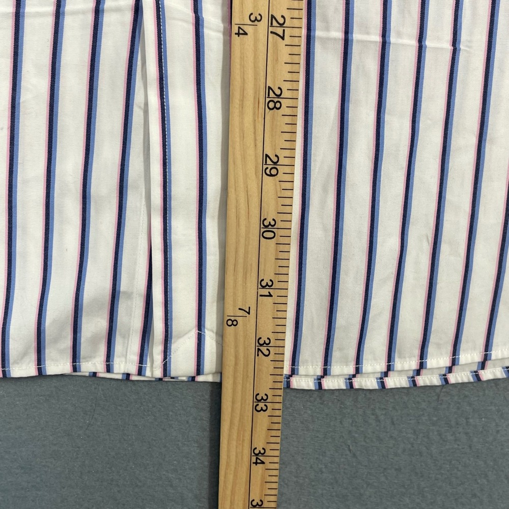 Polo Ralph Lauren White Blue Pink Striped Estate Classic Fit Shirt Mens XL 17.5 - Picture 6 of 8